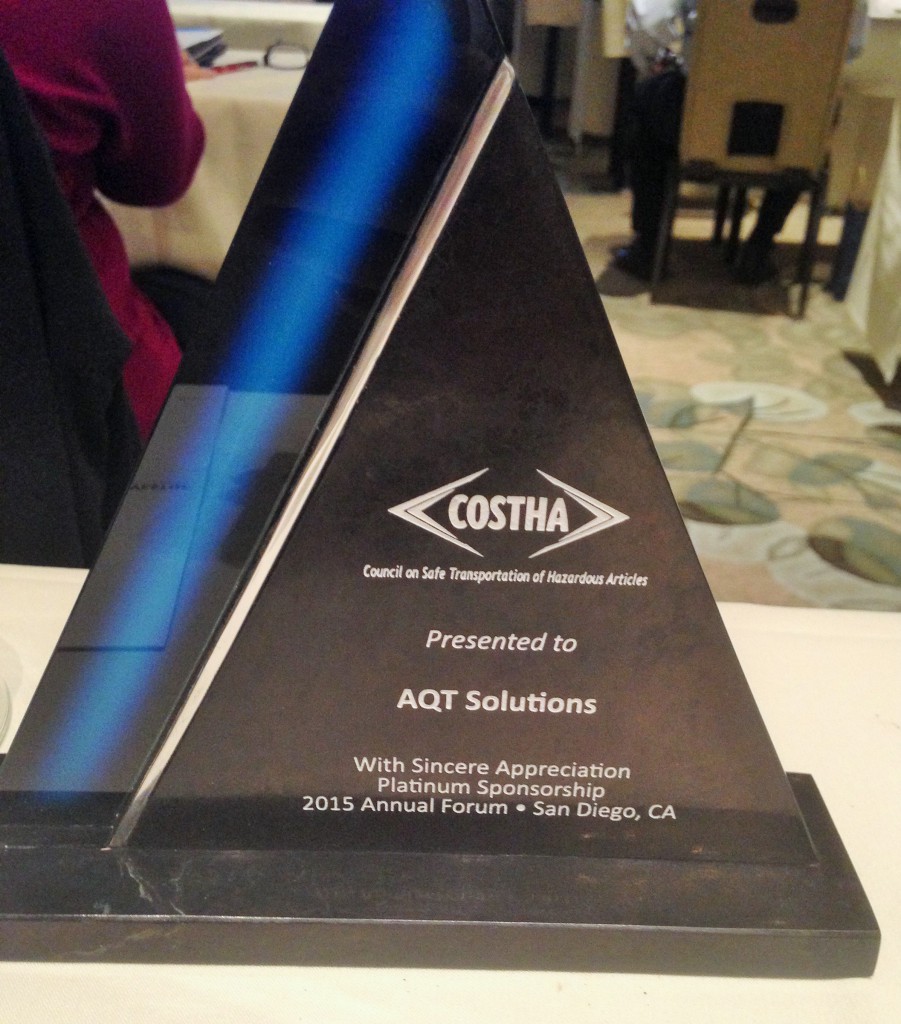 COSTHA Platinum Membership Award AQT Solutions