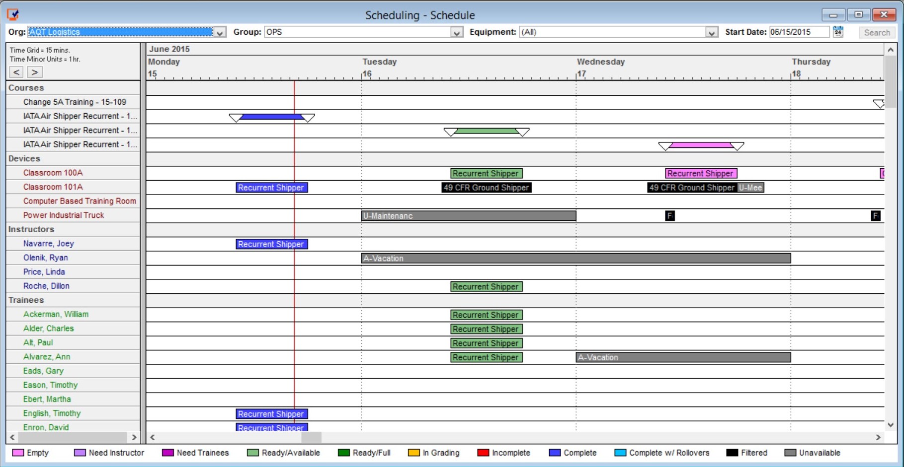 Training Scheduling Systems